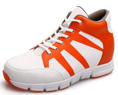 【何金昌】新款内增高运动鞋男士内增高运动鞋白橙隐形增高8.5cm1442